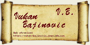 Vukan Bajinović vizit kartica